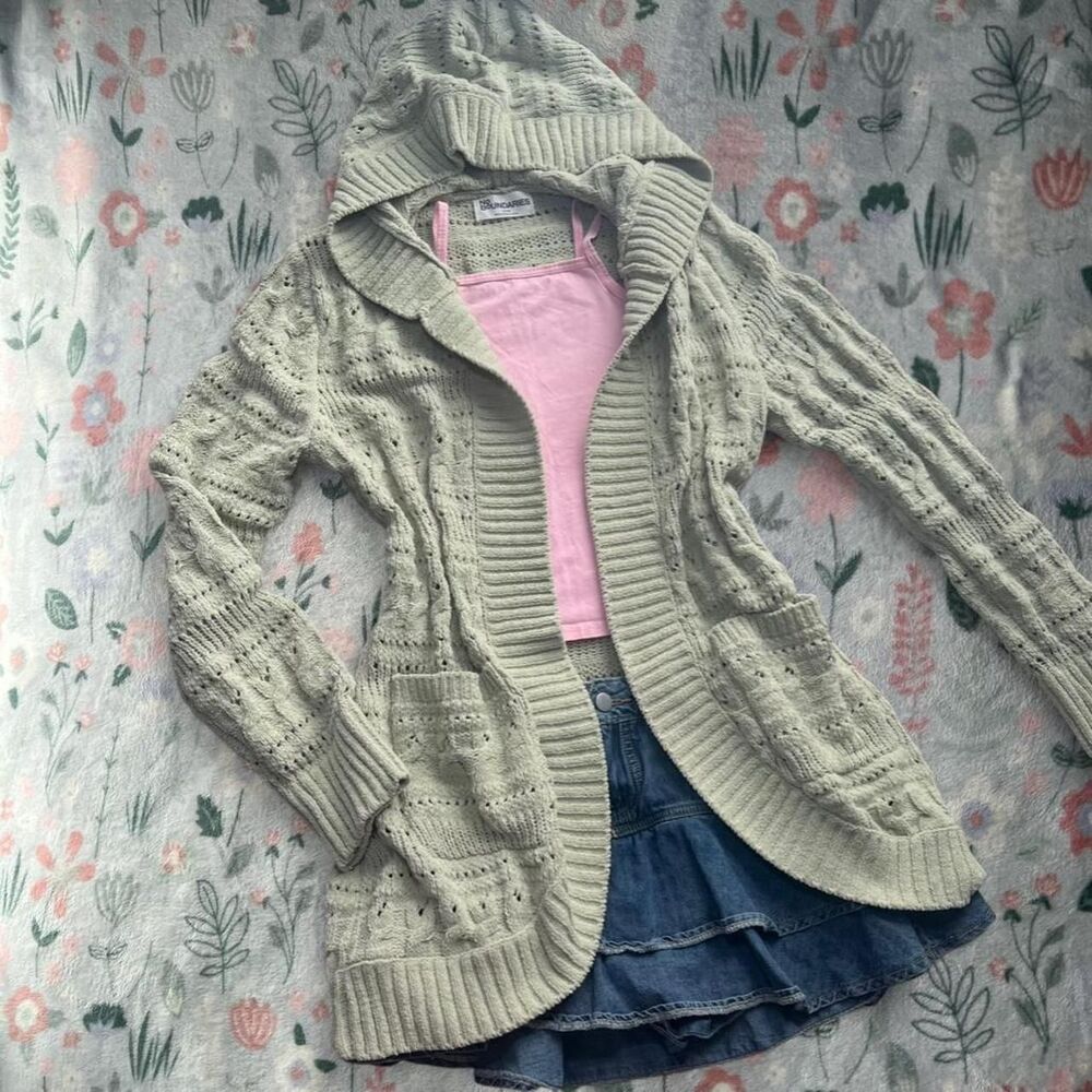 No Boundaries Cardigan Hoodie L Fairy Grunge Cottage Earthy Goblin Y2K Mori Kei